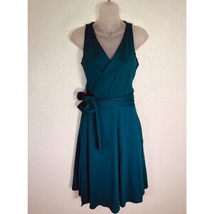 Elhoffer Wrap Dress Women Large Essentials Christina Midi Cosplay Comic Con Teal